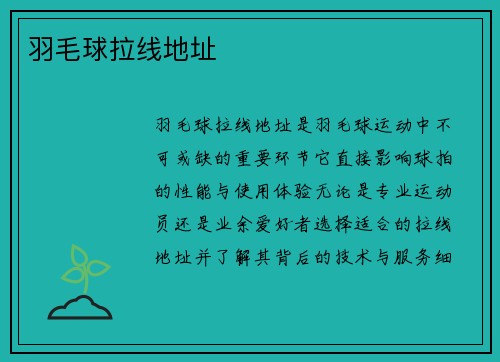 羽毛球拉线地址